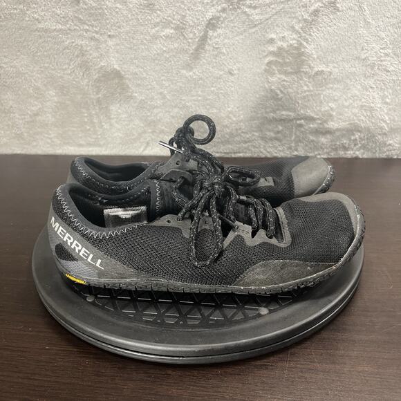 Merrell Womens Size 8 Vapor Glove 5 Trail Black Lace Up Running Shoes Sneaker - Picture 1 of 10